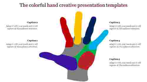 creative presentation templates-The colorful hand creative presentation templates